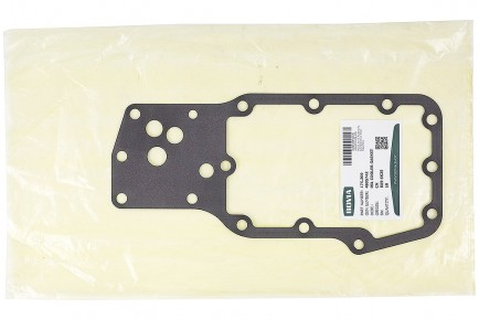 175.200 Прокладка маслоохладителя (теплообменника) серая КАМАЗ, НЕФАЗ дв. Cummins ISBe 4895742, 2830559, 3977913 - BOVIA - 400х267