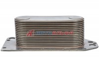 129.114 Теплообменник (маслоохладитель) КАМАЗ дв. Cummins 6CT, ISLe, L, C, QSC, QSL 3966365, 5284362, 3944464 - BOVIA - 200х133