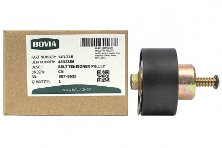 143.718 Ролик для натяжителя ремня КАМАЗ, НЕФАЗ дв. Cummins ISBe, 6ISBe, ISLe 4987968,4892356,4936437 (пластмассовый) - BOVIA - 400х267