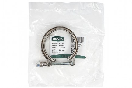 171.185 Хомут ленточный V-образный (76 мм) КАМАЗ, ПАЗ дв. Cummins ISBe, EQB, BT 3918951 - BOVIA - 400х267