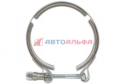 171.187 Хомут ленточный V-образный (87 мм) КАМАЗ, НЕФАЗ дв. Cummins 6ISBe 3903652 (выпускной патрубок) - BOVIA - 400х267