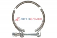 171.187 Хомут ленточный V-образный (87 мм) КАМАЗ, НЕФАЗ дв. Cummins 6ISBe 3903652 (выпускной патрубок) - BOVIA - 200х133