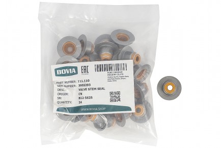 111.110 Колпачок маслосъемный (ГБЦ) КАМАЗ, НЕФАЗ, ПАЗ, ВАЛДАЙ дв. Cummins ISBe, ISF3.8 3955393, 3942989, 4991571 - BOVIA - 400х267